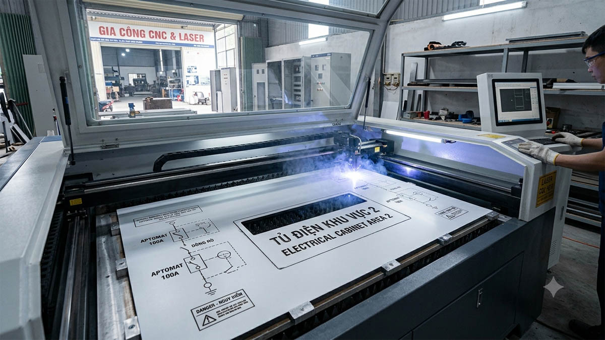 Gia công CNC tấm Compact theo bản vẽ