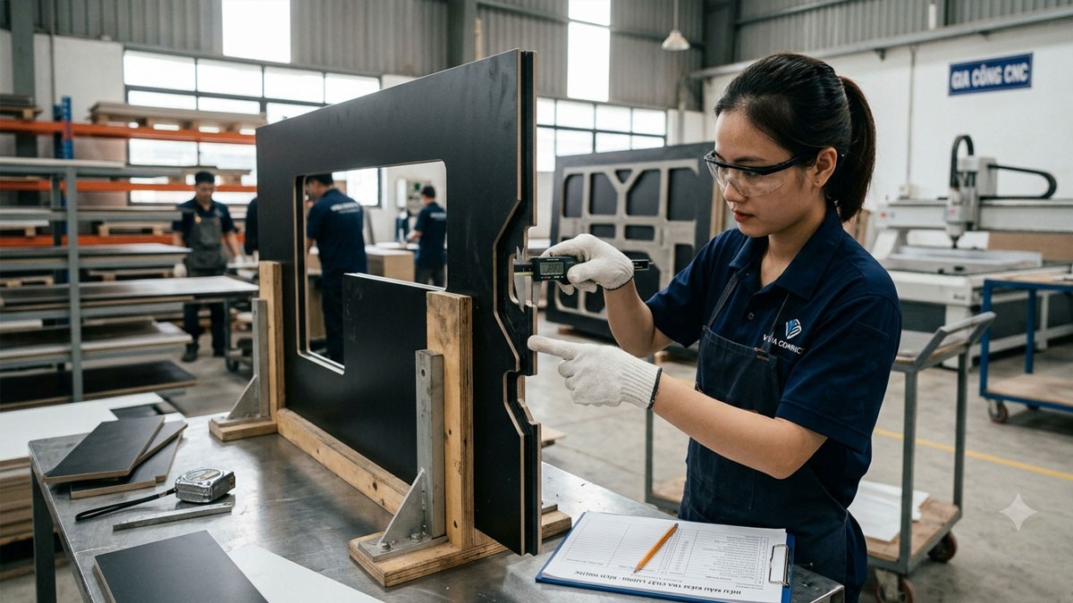 Kiểm tra chất lượng tấm Compact CNC